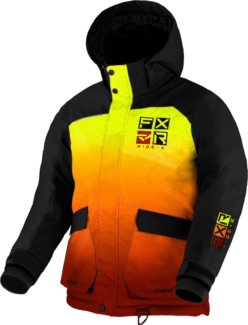FXR Kicker Snescooterjakke til unge sort/orange 14 Figur 1