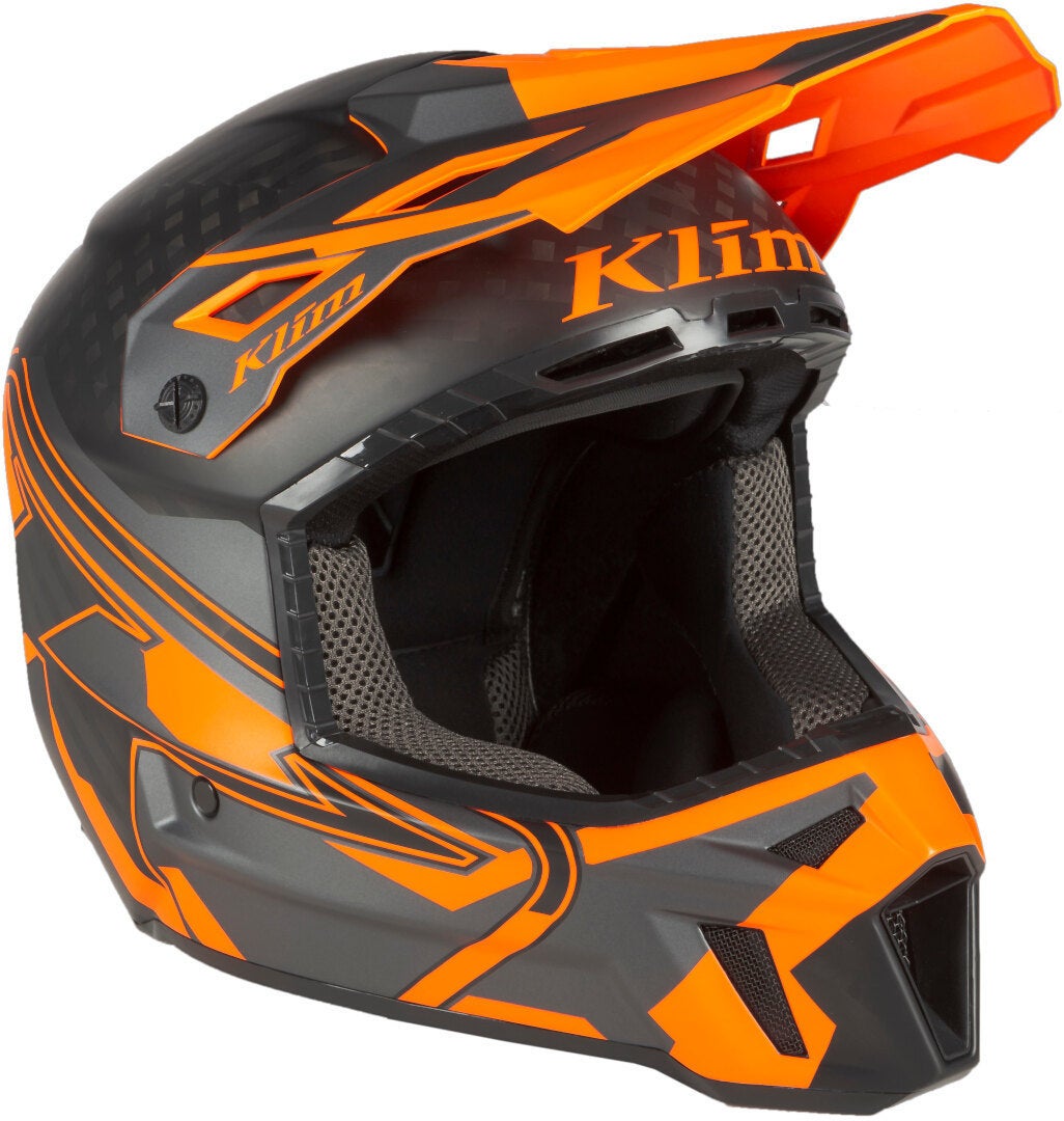 Klim F3 Carbon Pro Ascent Snowmobile Helmet black matt/orange XXXL (64/65) Figure 3