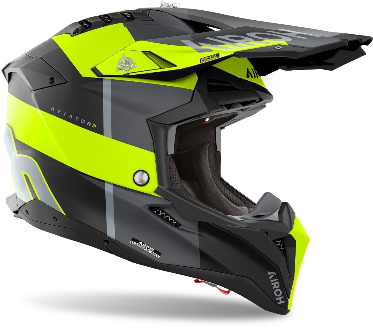Airoh Aviator 3 Monarch Cască de motocross Negru mat/gri/galben L (59/60) Figura 3