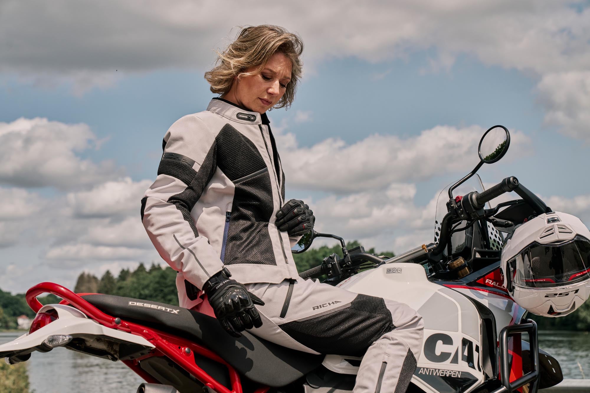 Richa Airstream X-2 waterdichte dames motorfiets textieljas grijs 2XL Figuur 6