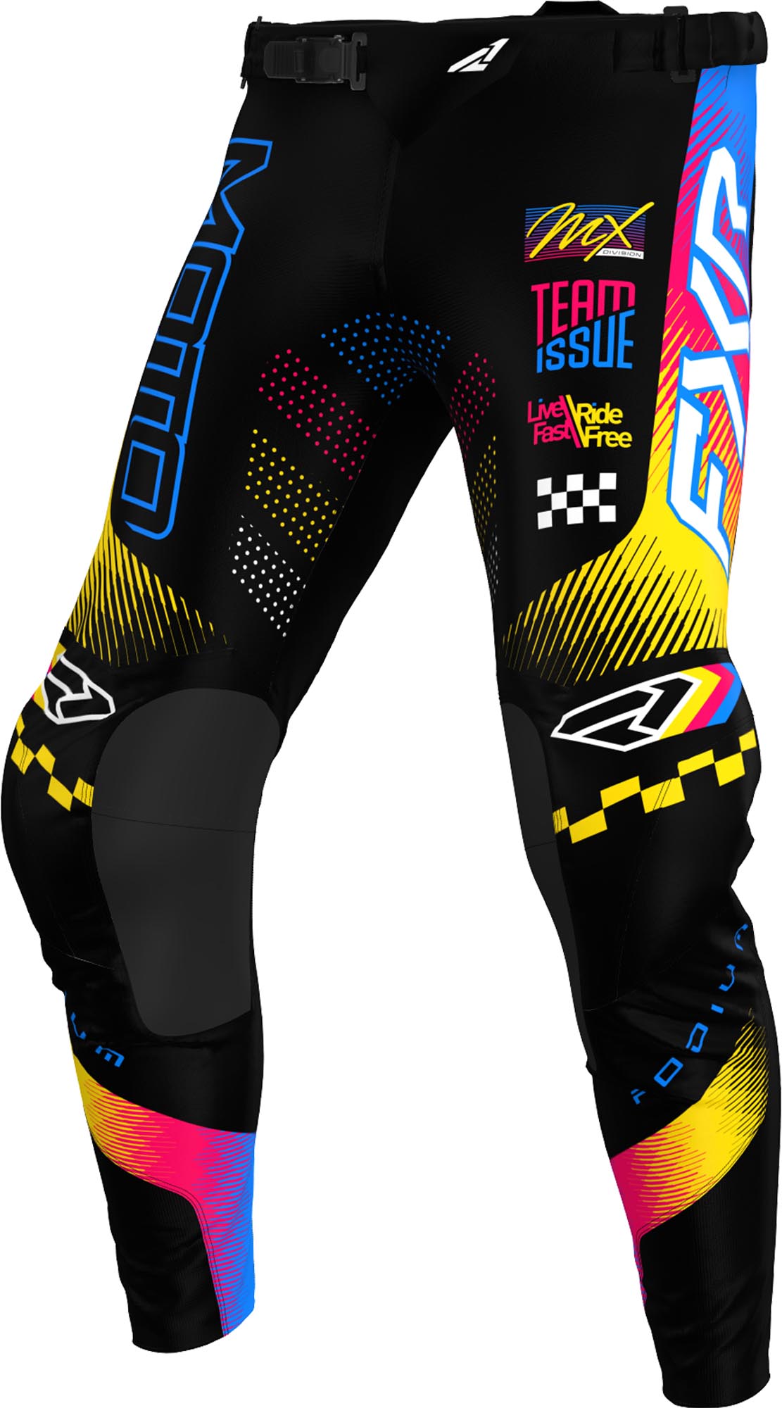 Fxr Men's Black/Blue/Yellow Podium Gladiator Motocross Pants