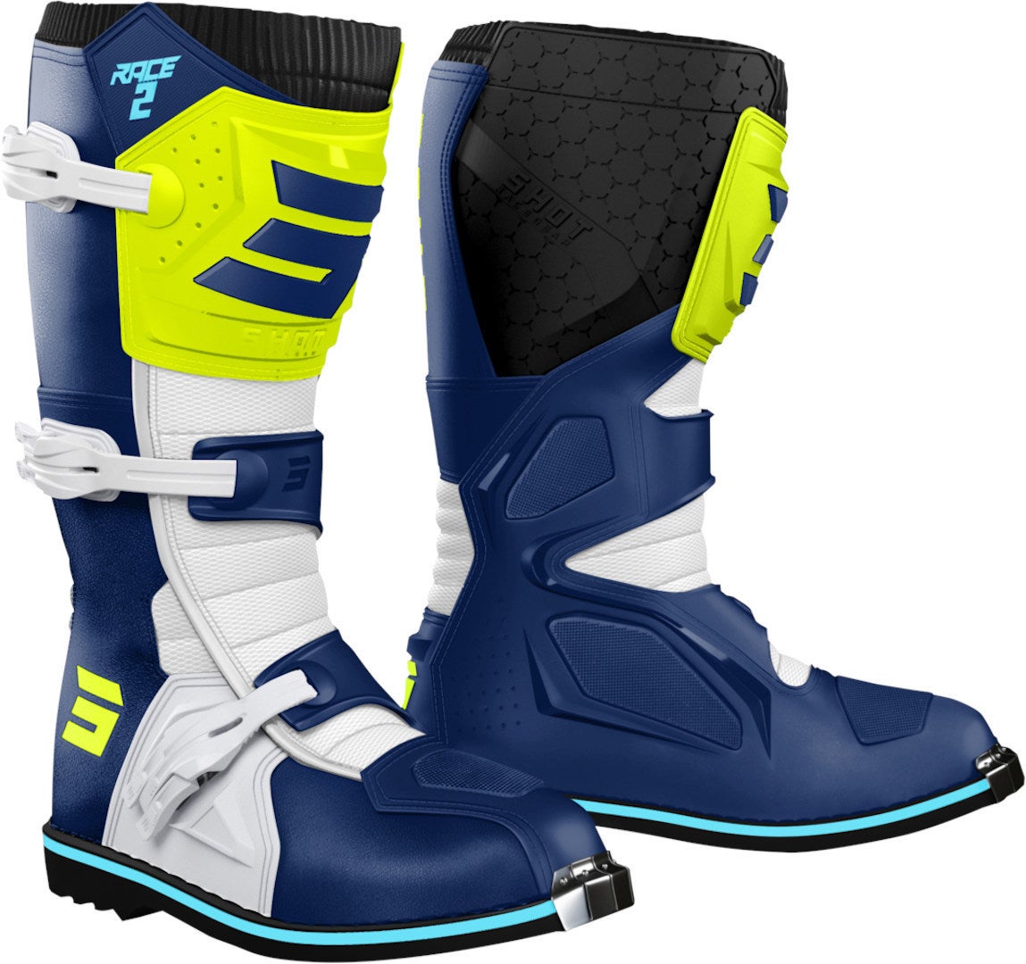 Shot Race 2 Stivali da motocross per bambini blu/giallo 38 Figura 1