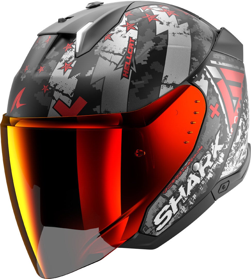 Shark Skwal i3 Jet Hellcat Casco Jet nero opaco/bianco/rosso M (57/58) Figura 1