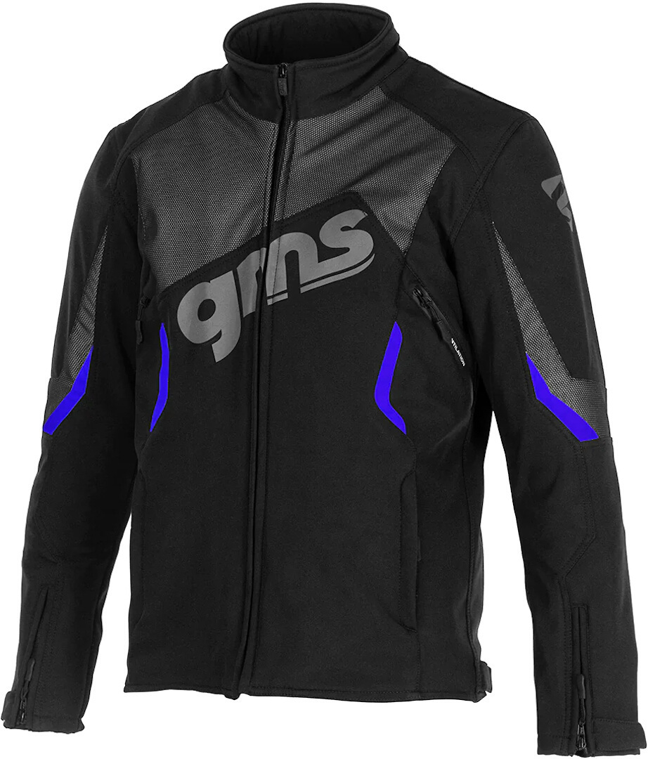 GMS Arrow Motorrad Softshell Jacke schwarz/blau S Abbildung 1