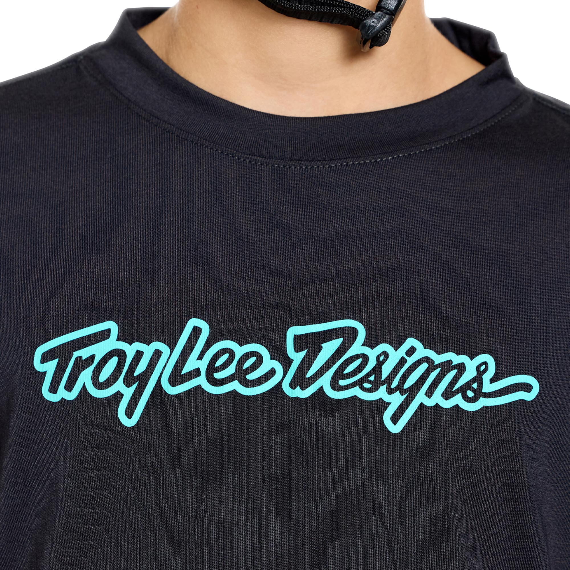 Troy Lee Designs Skyline Ride Signature Ungdoms cykeltrøje Sort/turkis L Figur 4