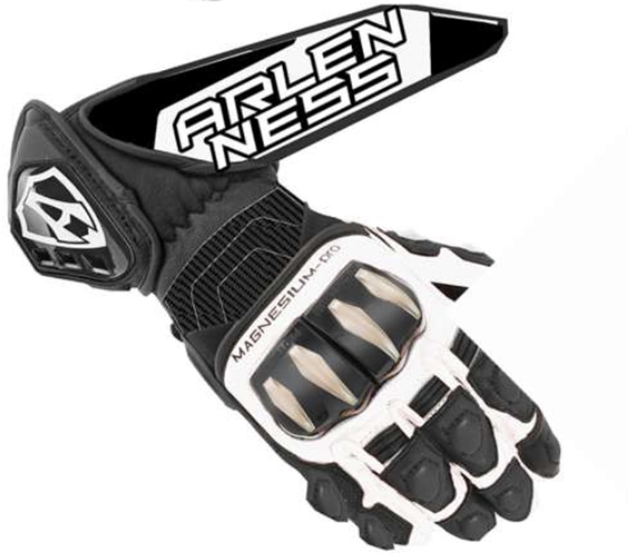 Arlen Ness Gax Motorcykelhandsker Sort/hvid L Figur 1