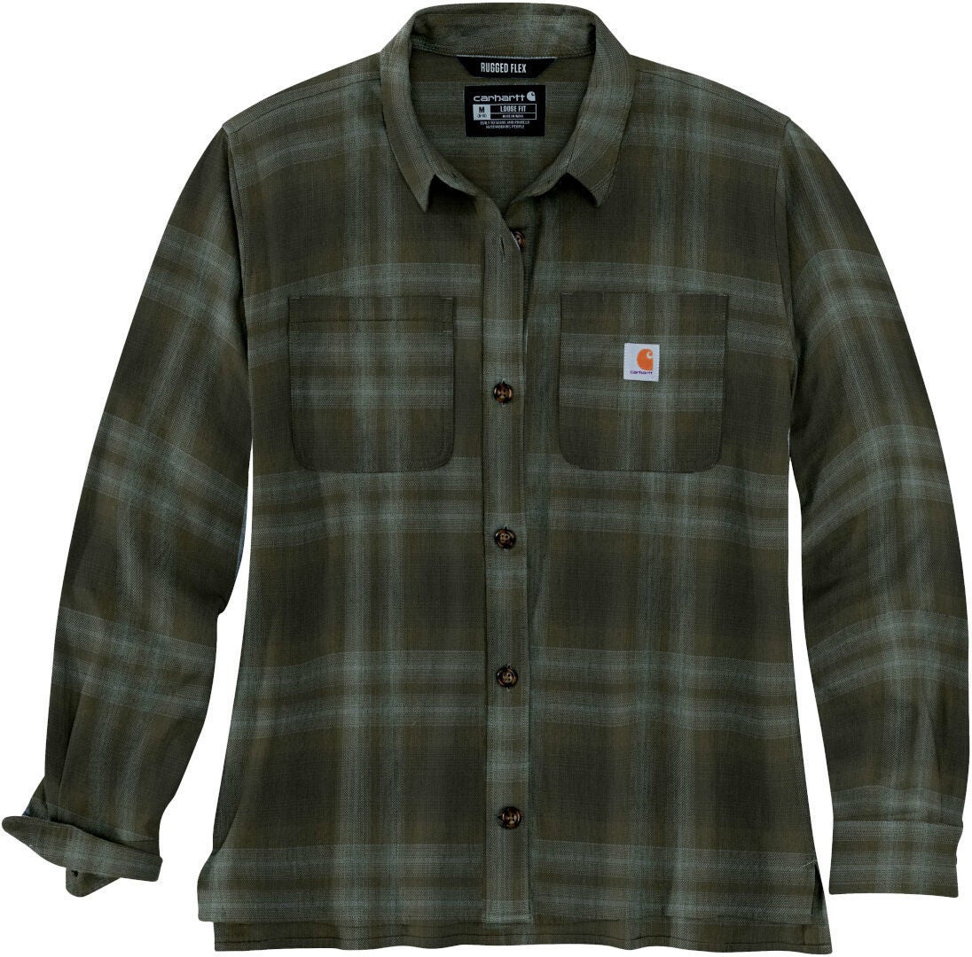 Carhartt Midweight Flannel Camicia Da Donna Verde L Figura 1
