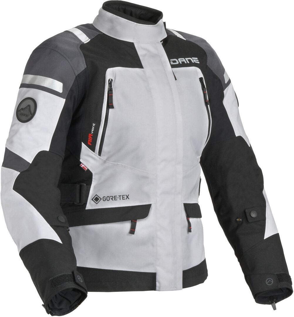 DANE Valby waterproof Ladies Motorcycle Textile Jacket light grey/black 44 Figure 1