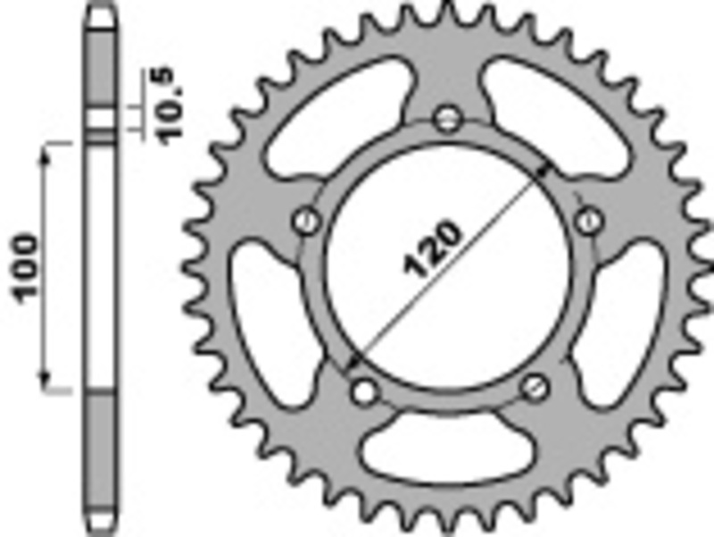 PBR Standard C45 bakdrev stål 4396 - 520 Figur 1