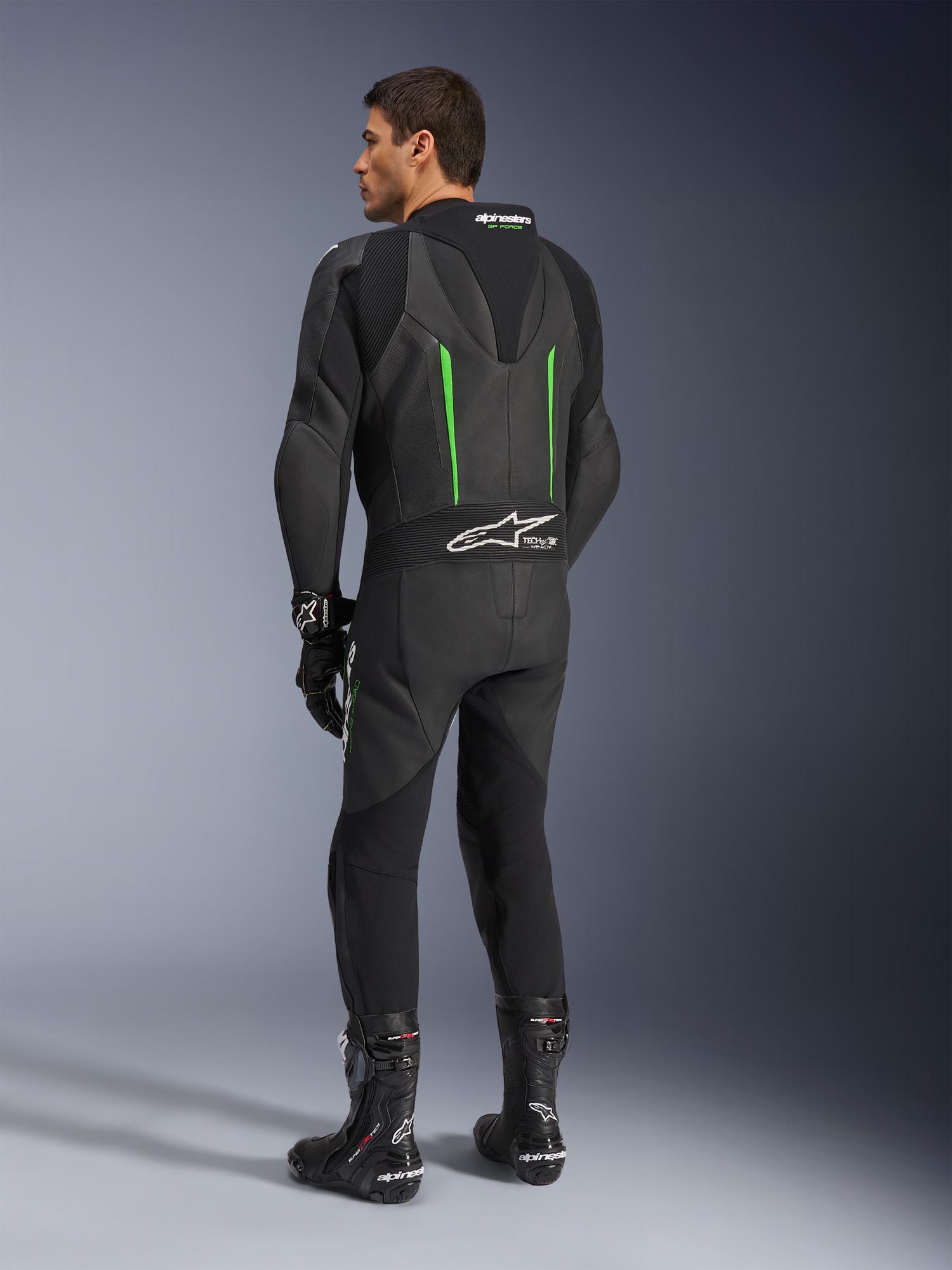Alpinestars GP Force V2 1-Piece Motorcycle Leather Suit black/green 60 Figure 6