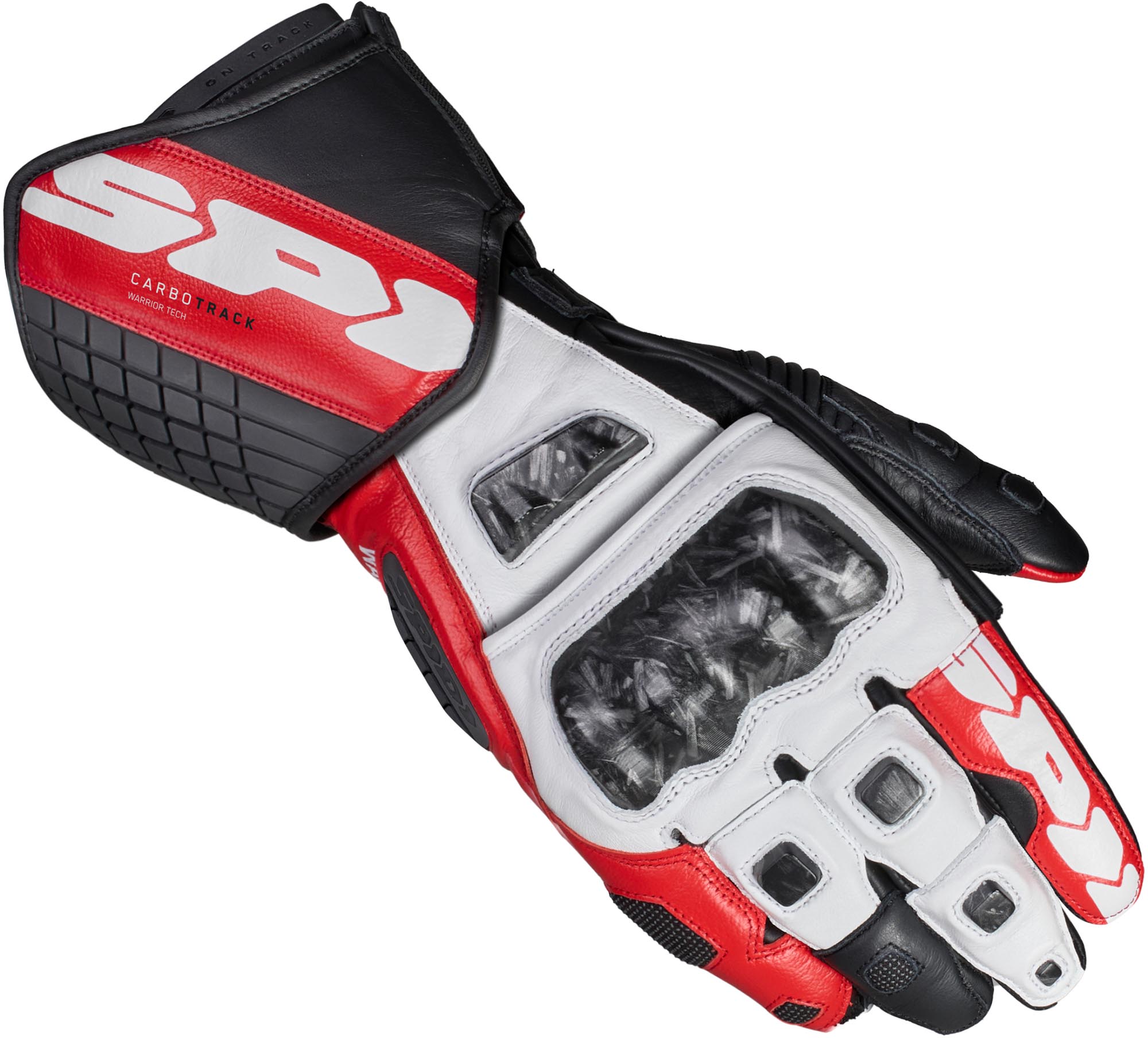 Spidi Carbo Track Evo 2 Motorrad Handschuhe schwarz/rot XL Abbildung 1