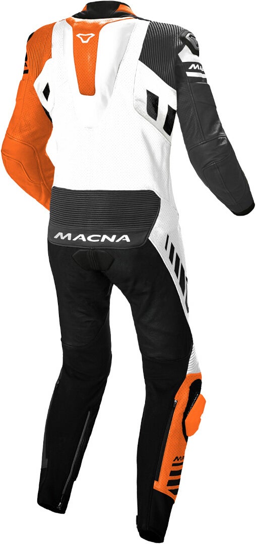 Macna Tracktix One Piece perforated Motorcycle Leather Suit black/white/orange 50 Figure 2