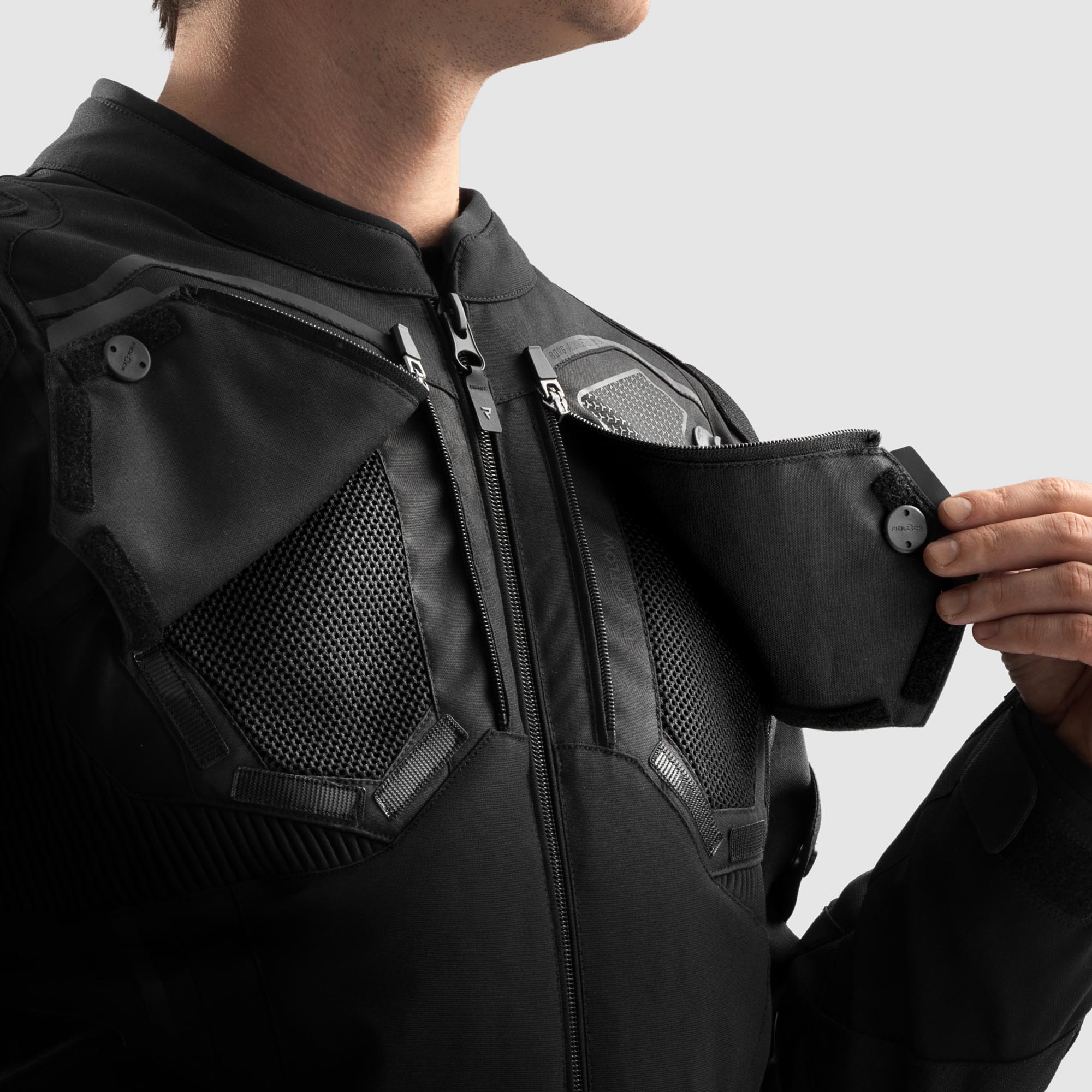 Side view of Rebelhorn Borg 2 waterproof Motorcycle Textile Jacket