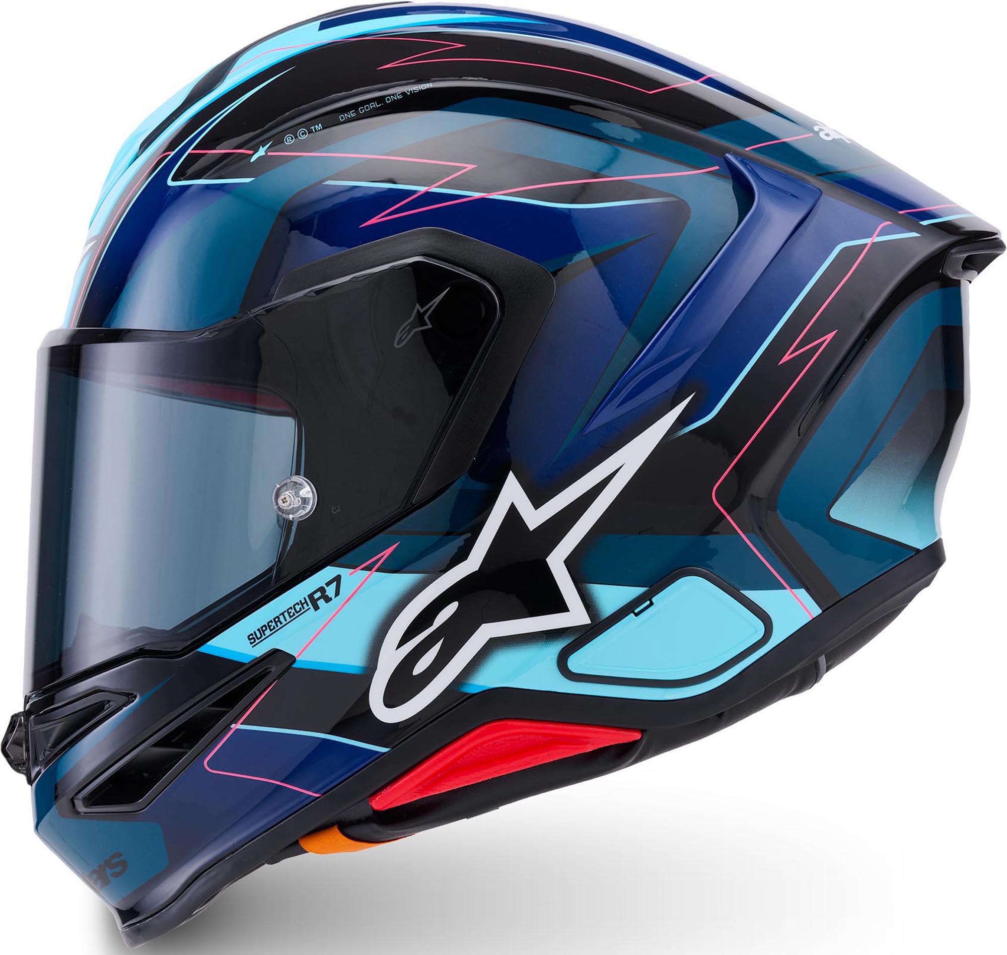 Alpinestars S-R7 Kinetis 頭盔 藍/白/紅 L 圖2