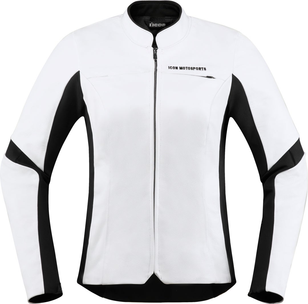 Icon Overlord Dames motorfiets leren jas Wit XL Figuur 1
