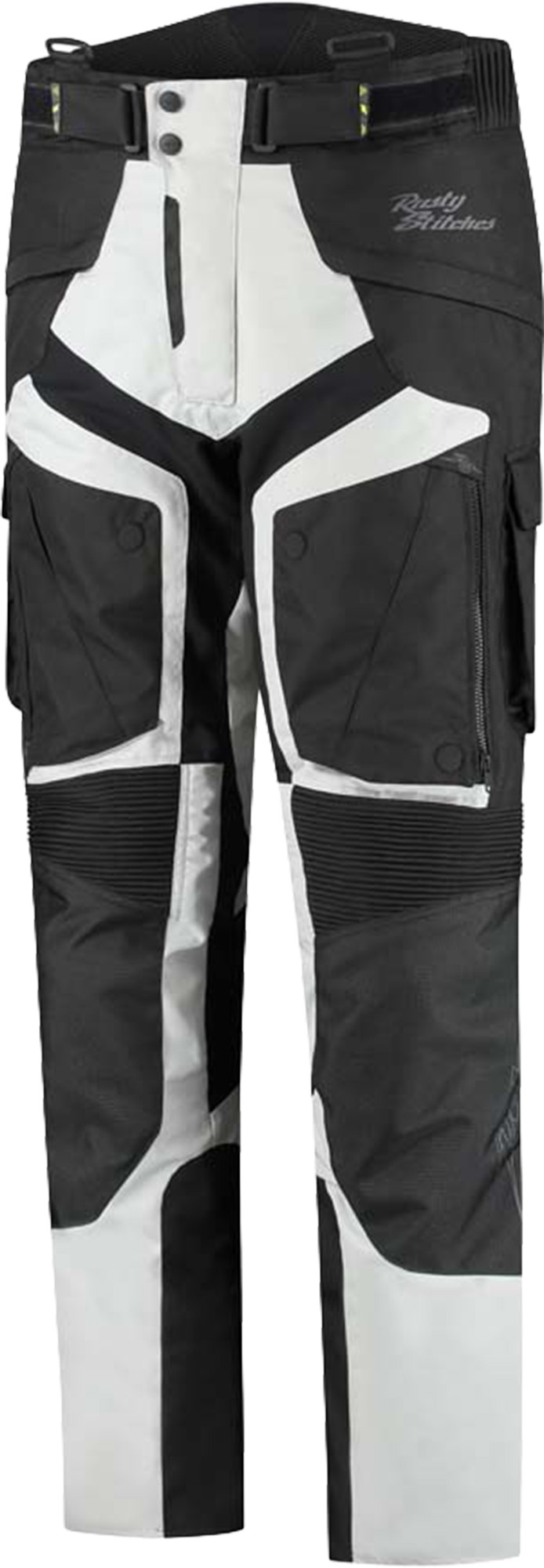 Rusty Stitches Cliff Wasserdichte Motorrad Textilhose hellgrau/schwarz S Abbildung 1