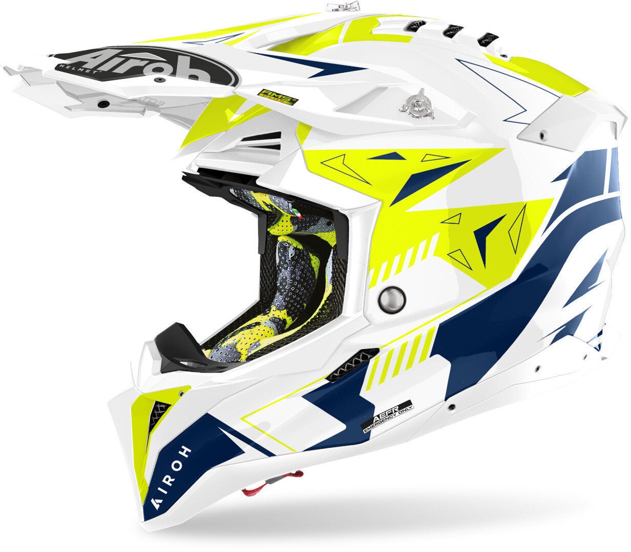 Airoh Aviator 3 Spin Casco Motocross giallo/blu S (55/56) Figura 1