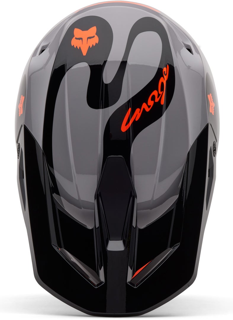 FOX V1 Emotion Motocross Helm schwarz/grau/orange S (55/56) Abbildung 5