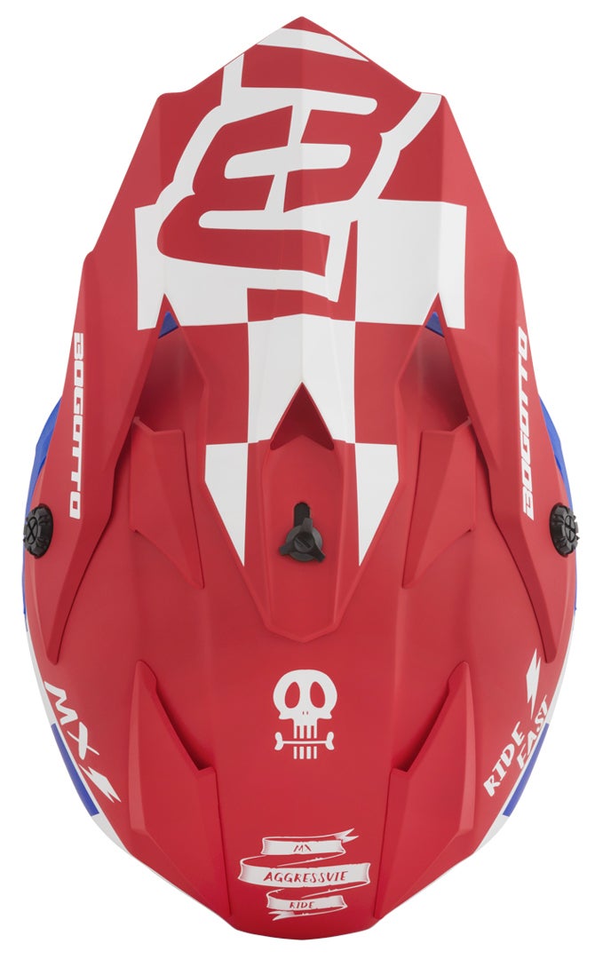 Bogotto V328 Xadrez Carbon Motocross Helmet blue/red/white L Figure 4