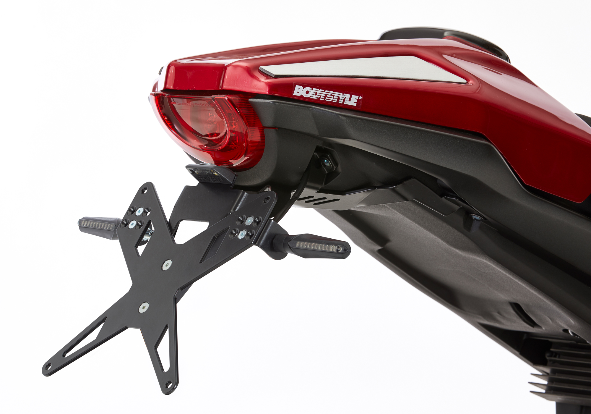PROTECH registreringsskyltshållarsats inklusive reflektor och platta lätt rostfritt stål/pulverlackerad aluminium svart Figur 1