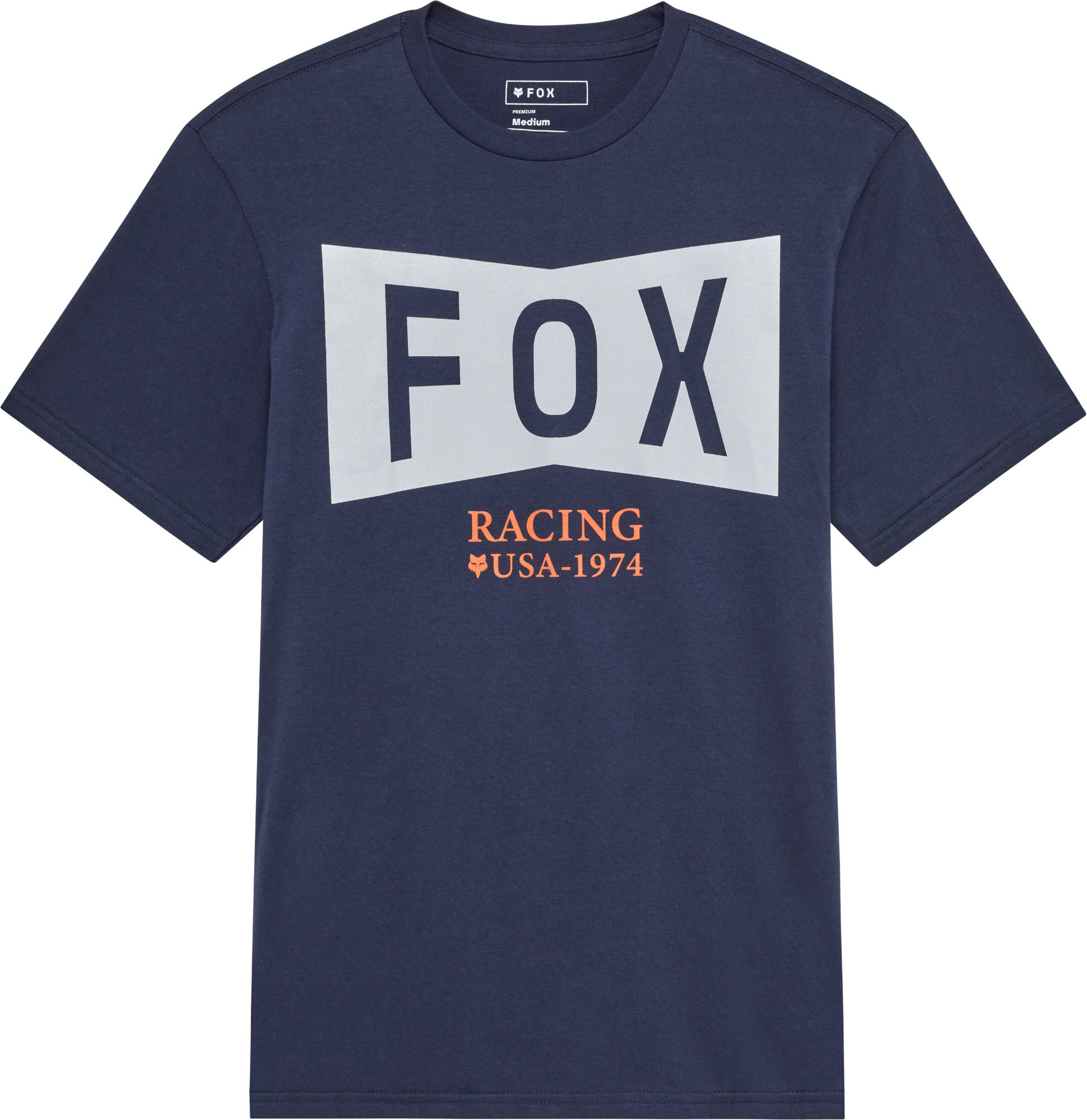 FOX Typeface Premium T-Shirt blue/orange M Figure 1