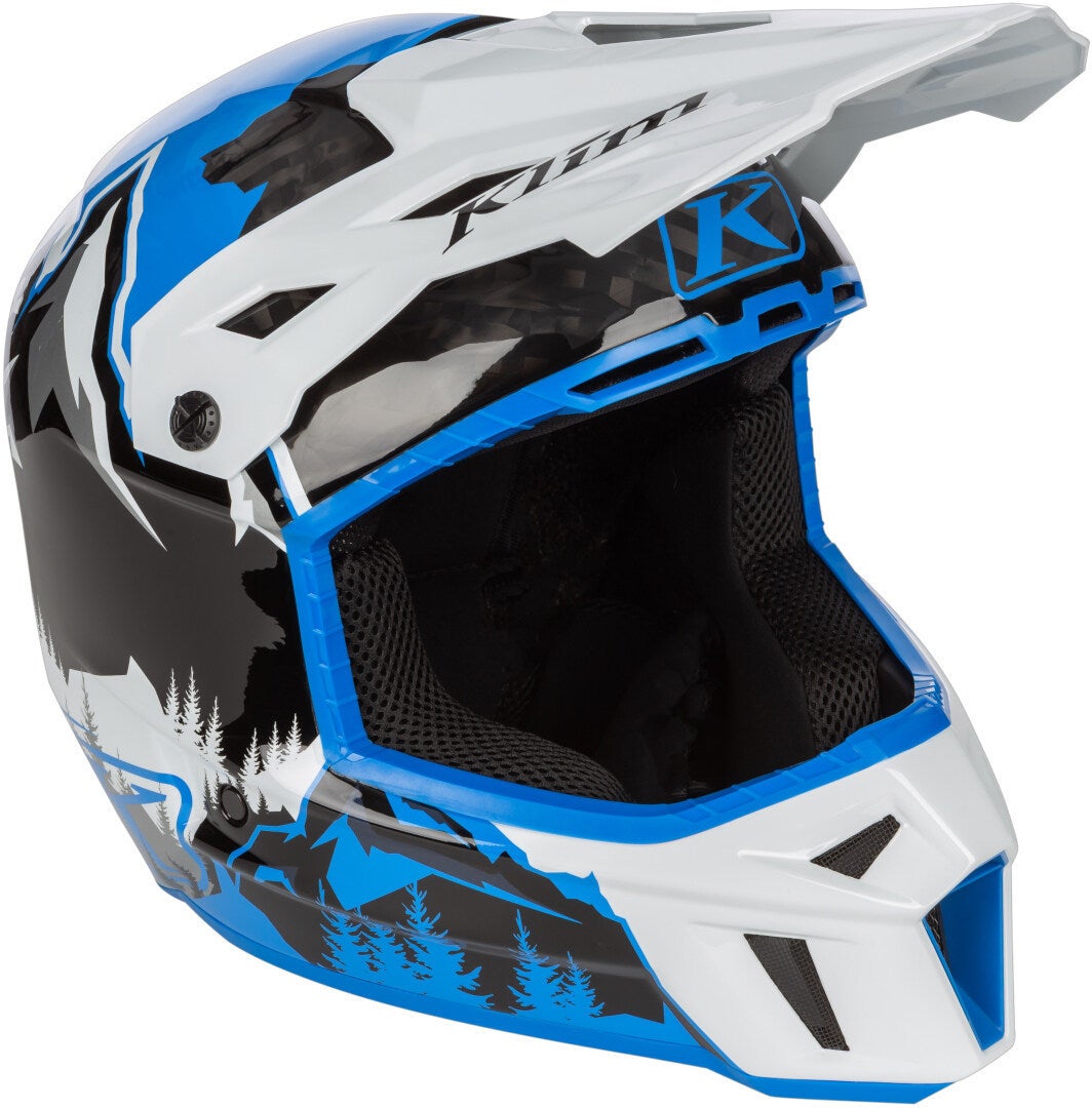 Klim F3 Carbon DNA Snowmobil Helm schwarz/weiß/blau XXXL (64/65) Abbildung 2