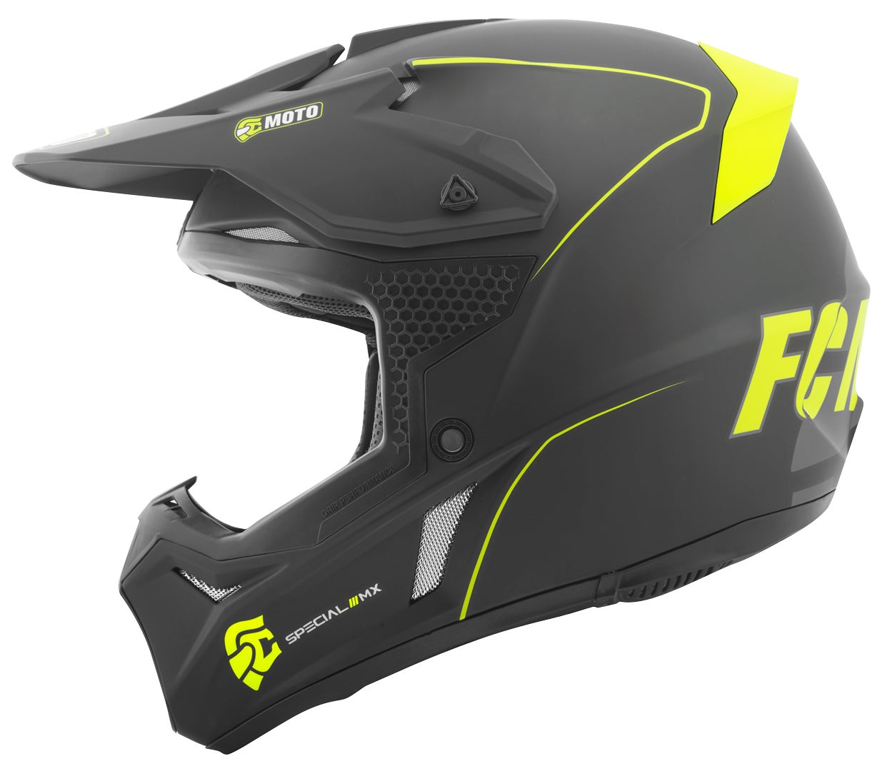FC-Moto Merkur Straight Casco Motocross nero/giallo XL Figura 2
