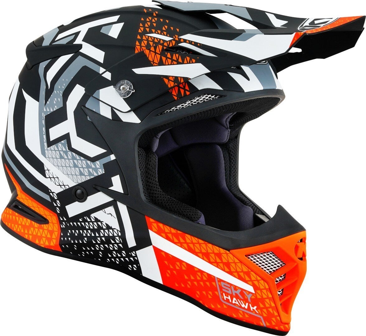 KYT Skyhawk Hyperflow Motokrosová přilba šedá matná/oranžová XXL (63) Obrázek 6