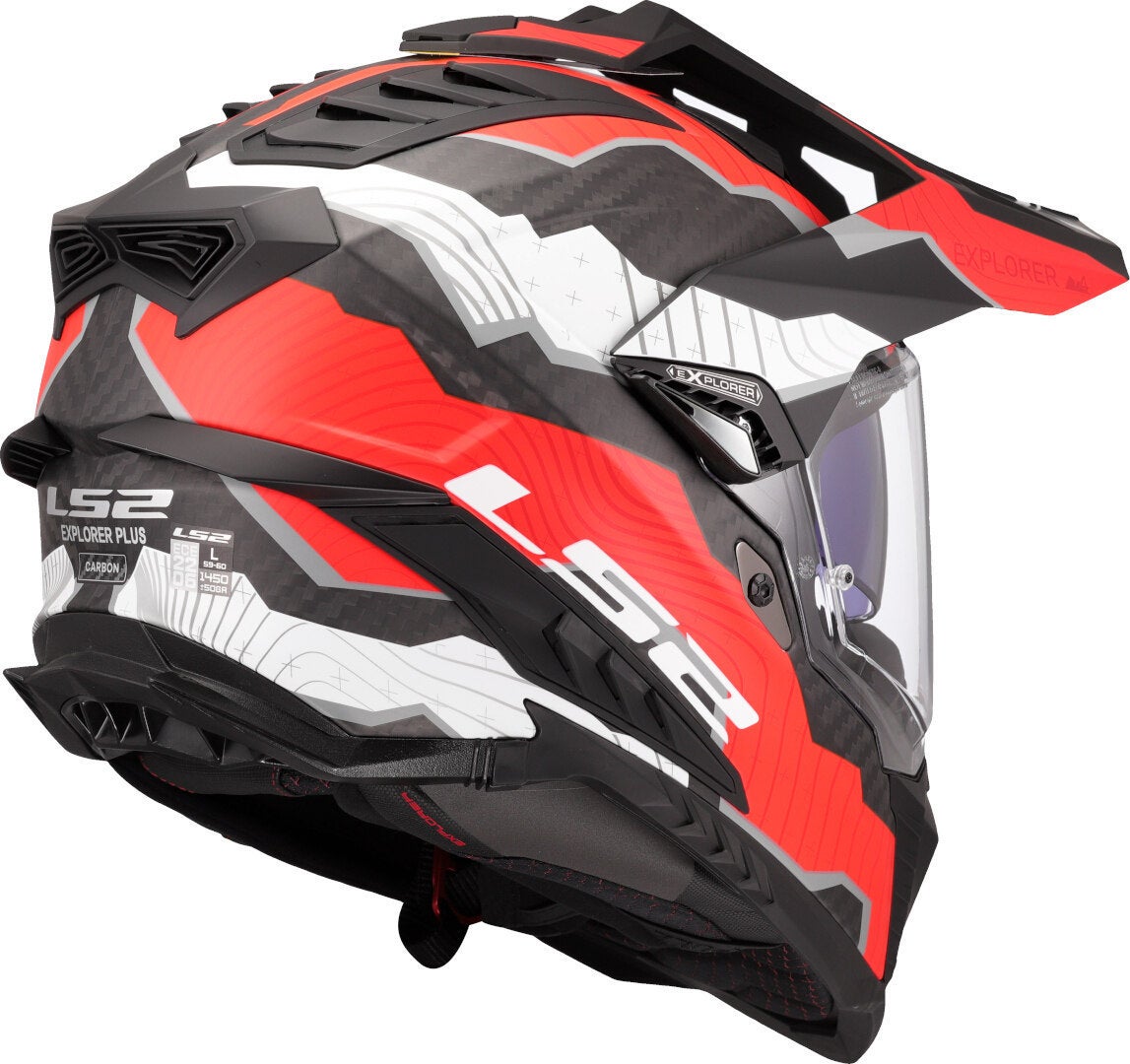 LS2 MX701 Explorer Carbon Trick Motocross Helm weiß/rot S (55/56) Abbildung 5