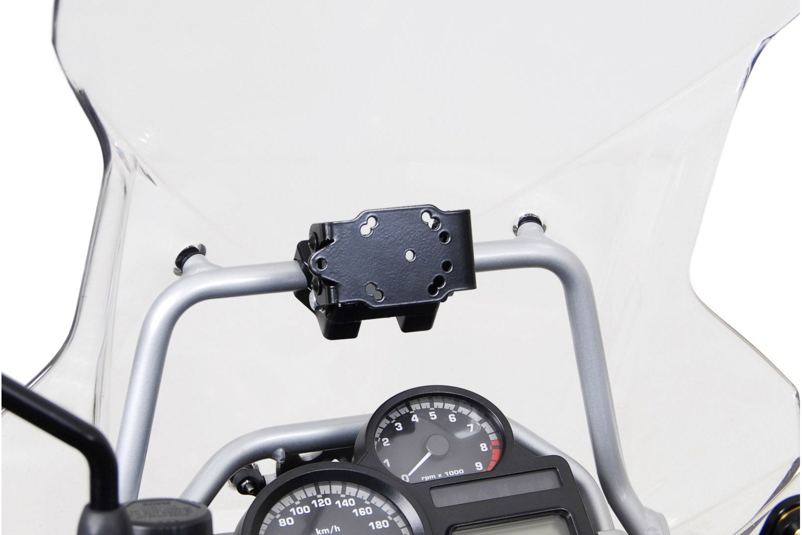 SW-Motech Suporte GPS para barra transversal Ø 17 mm - Amortecedor. BMW R 1200 GS Aventura (08-). Figura 1