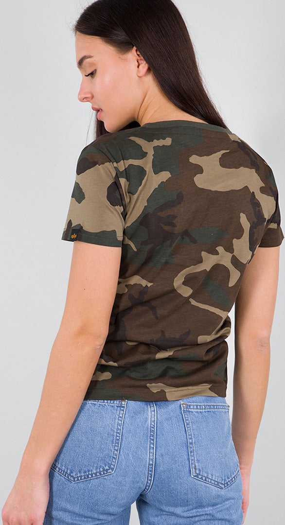 Alpha Industries New Camo Basic Dames T-shirt Camouflage L Figuur 2