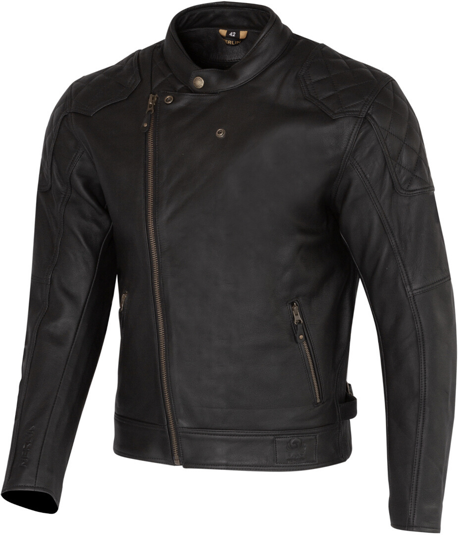 Merlin Chester D3O Cafe Motorcycle Leather Jacket black L Figure 2