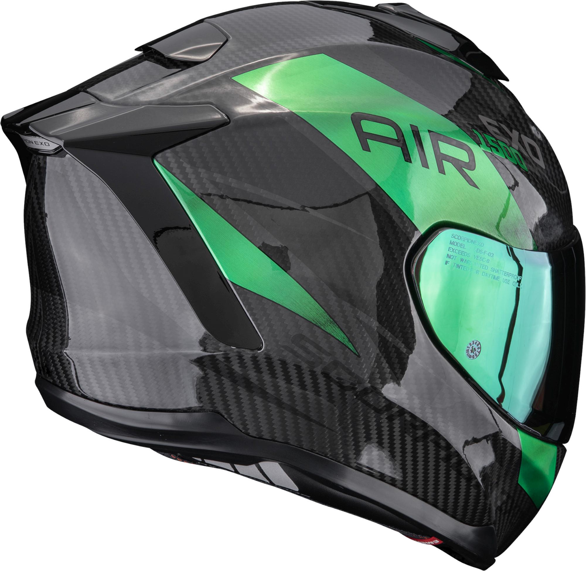 Scorpion Exo-1500 Carbon Air Platted Integraalhelm zwart/groen XL (61/62) Figuur 3