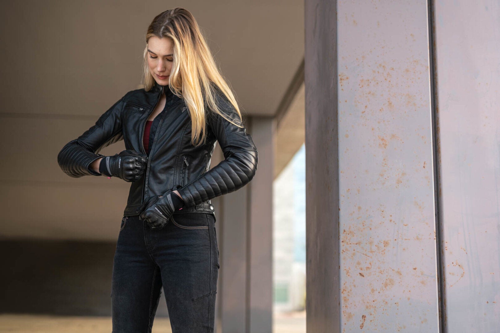 Side view of SHIMA Winchester 2.0 Ladies Motorcycle Leather Jacket