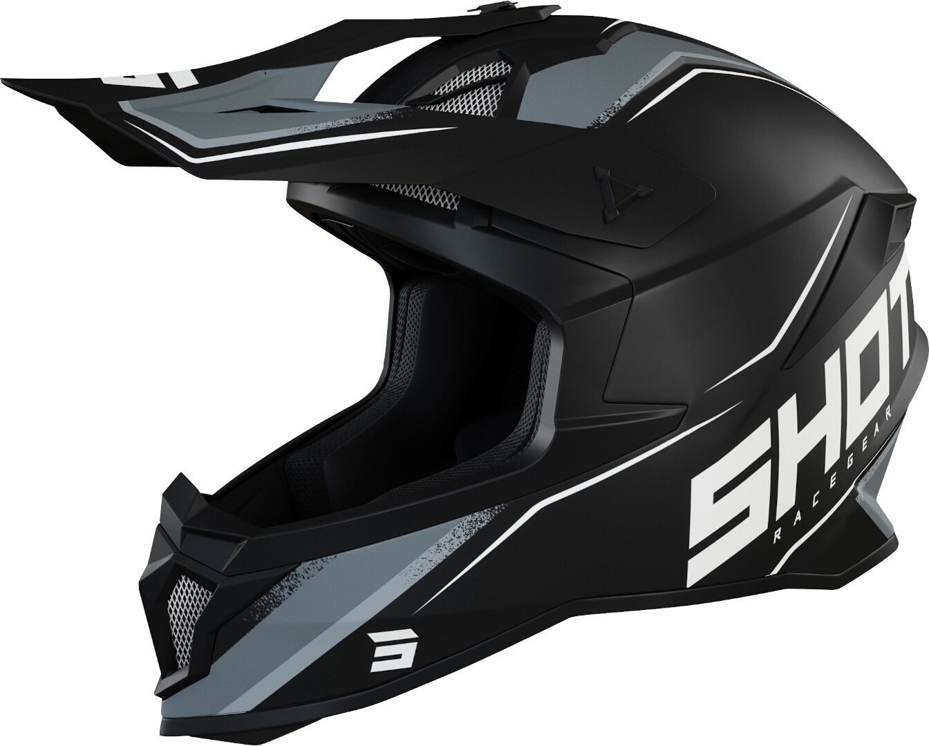 Shot Lite Prism Cască de motocross alb/negru XS (53/54) Figura 1