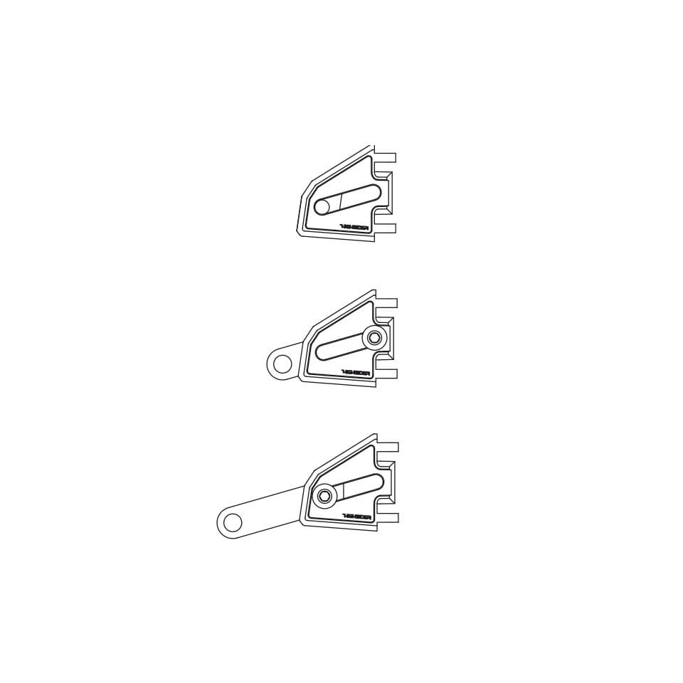 HIGHSIDER CNC Alu Lampenhalter Set EXTEND, längenverstellbar, schwarz 35-37 mm Figura 4