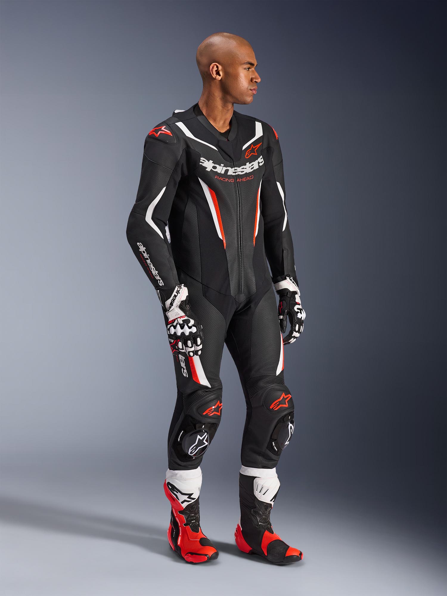 Alpinestars GP Force V2 Eendelig Motorfietsleren pak zwart/wit/rood 60 Figuur 5