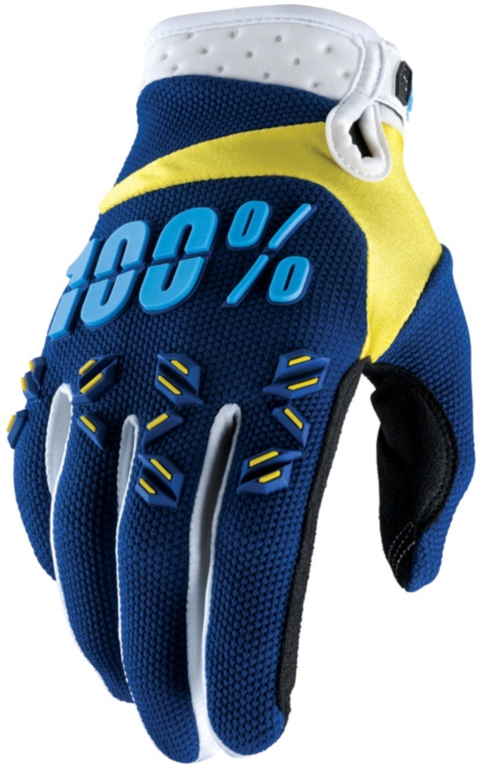 100% Airmatic Mănuși de motocross Albastru/galben L Figura 1
