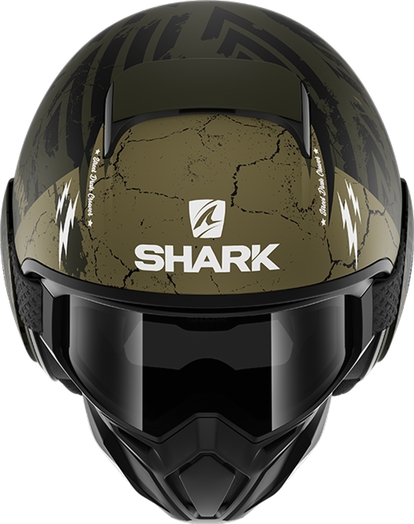 Shark Street-Drak Crower Jet hjälm svart matt/grön XS (53/54) Figur 4