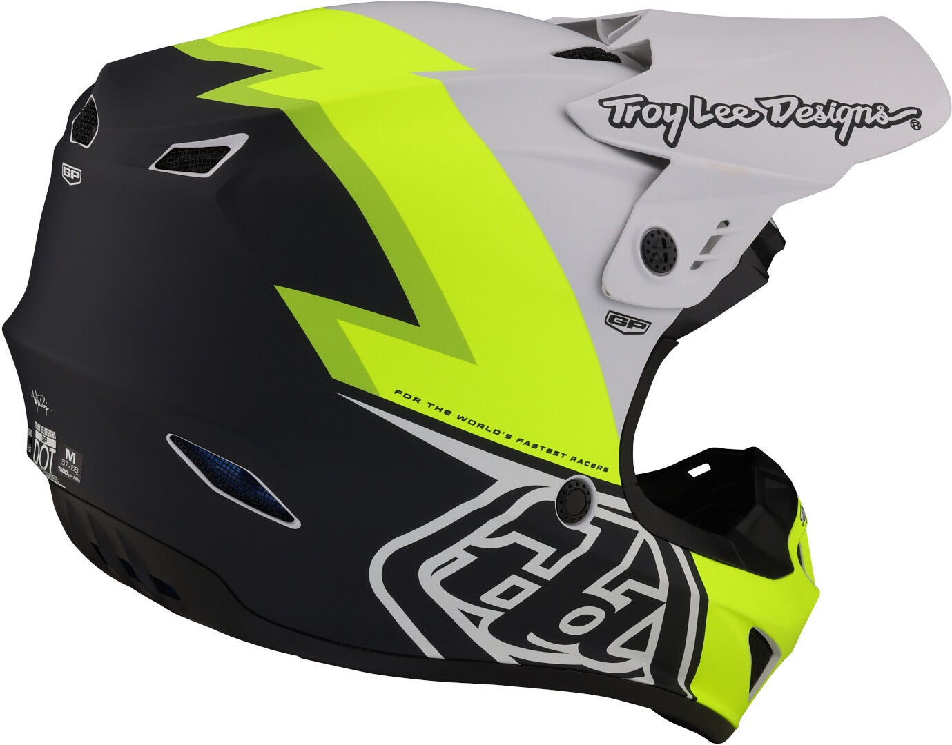 Troy Lee Designs GP Volt Casco da motocross nero/bianco/giallo M (57/58) Figura 7