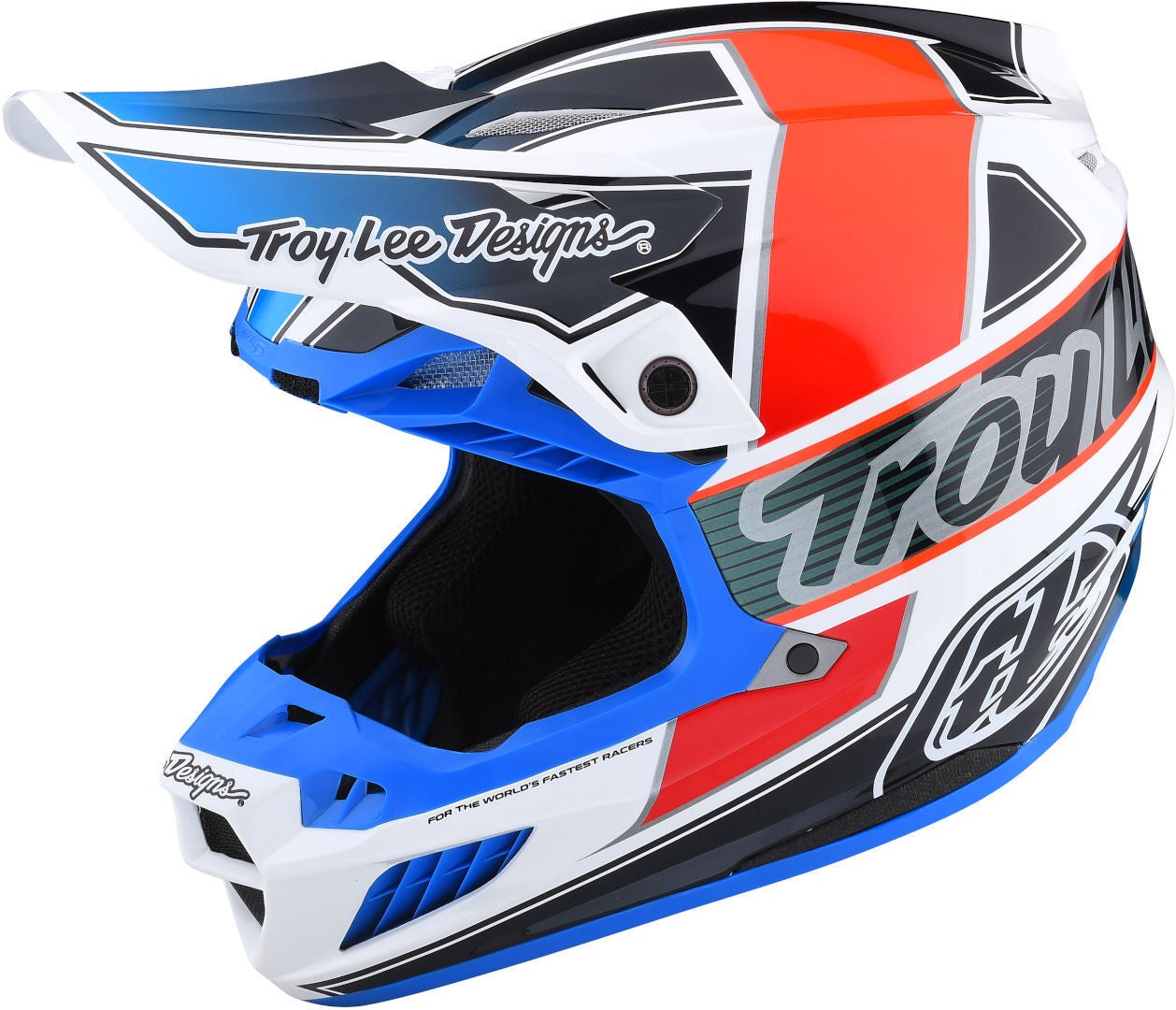Troy Lee Designs SE5 Team MIPS Casque de motocross Blanc/Bleu/Orange S (55/56) Figure 1