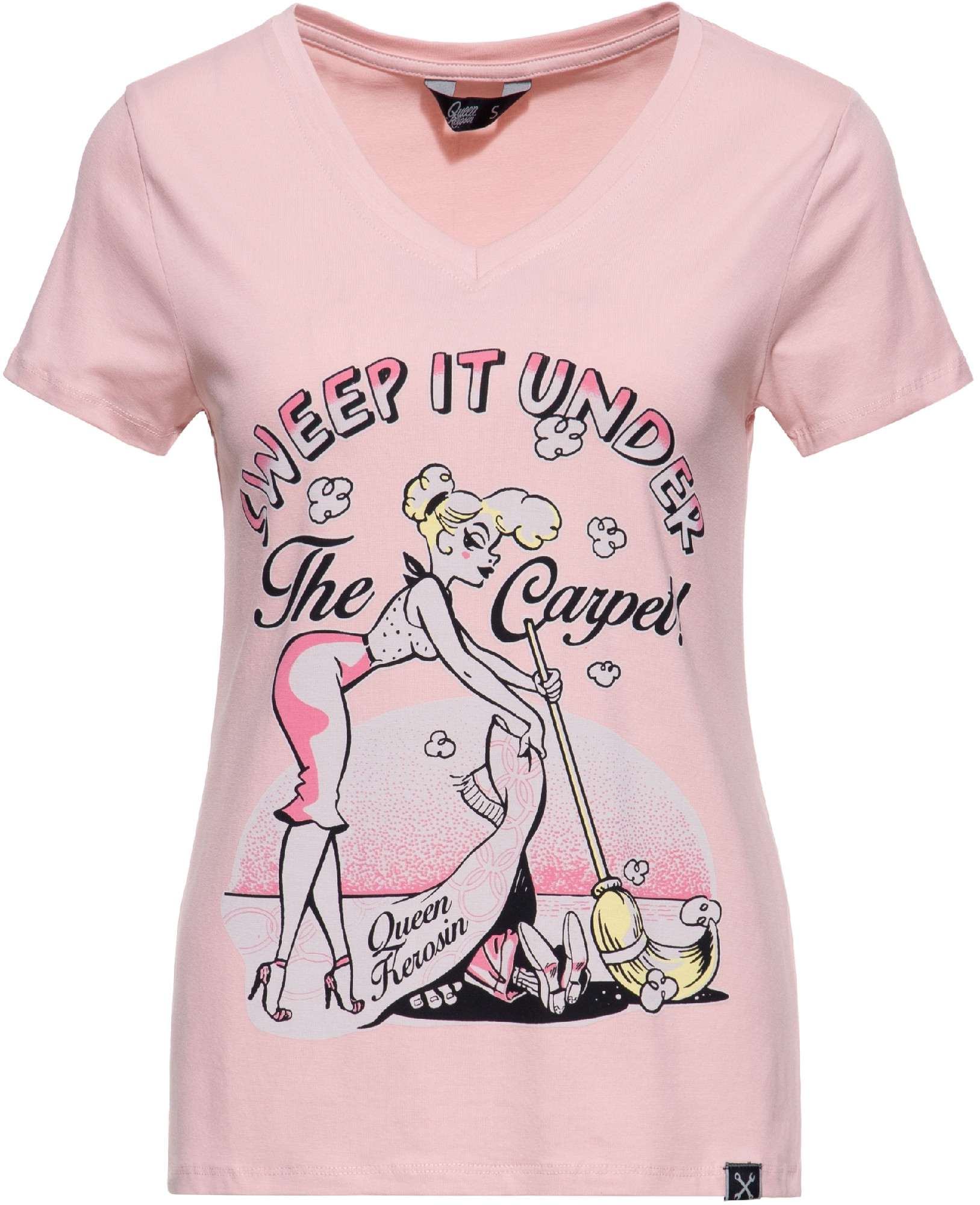 Queen Kerosin Sweep It Under The Carpet レディースTシャツ ピンク 4XL 図1