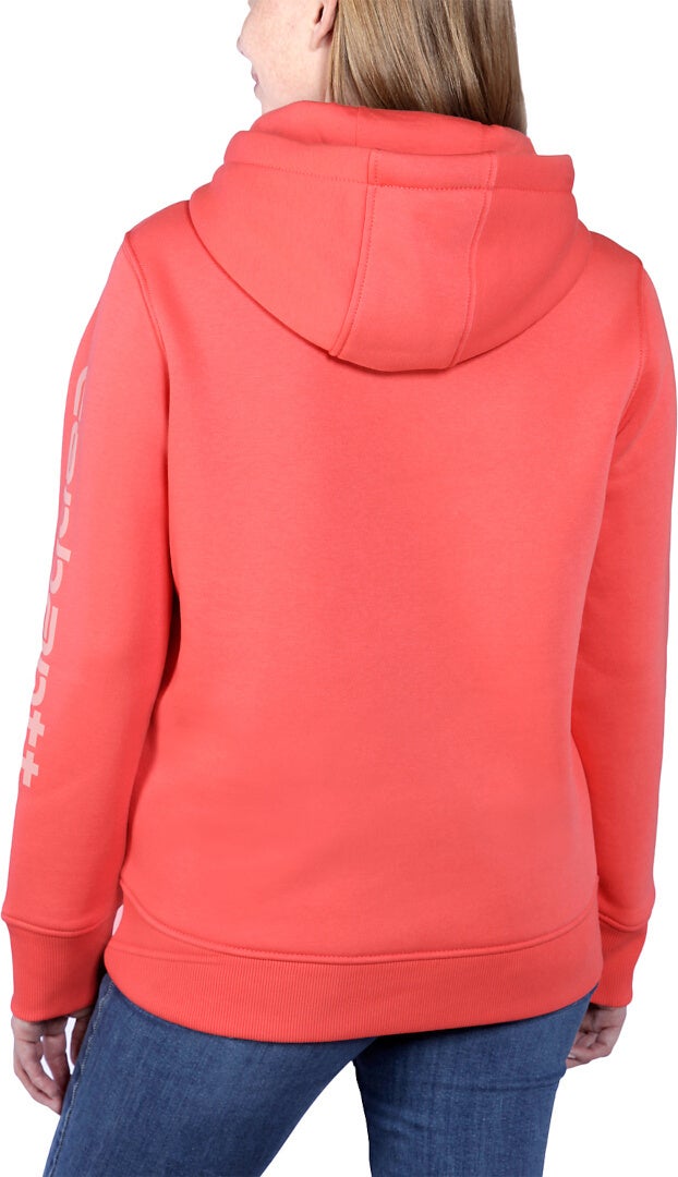 Carhartt Clarksburg Logo レディースパーカー 赤 XS 図4