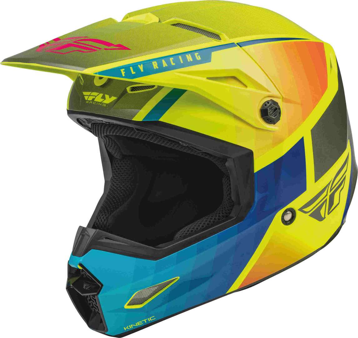 Fly Racing Kinetic Drift Cască de motocross Albastru/galben M (57/58) Figura 4