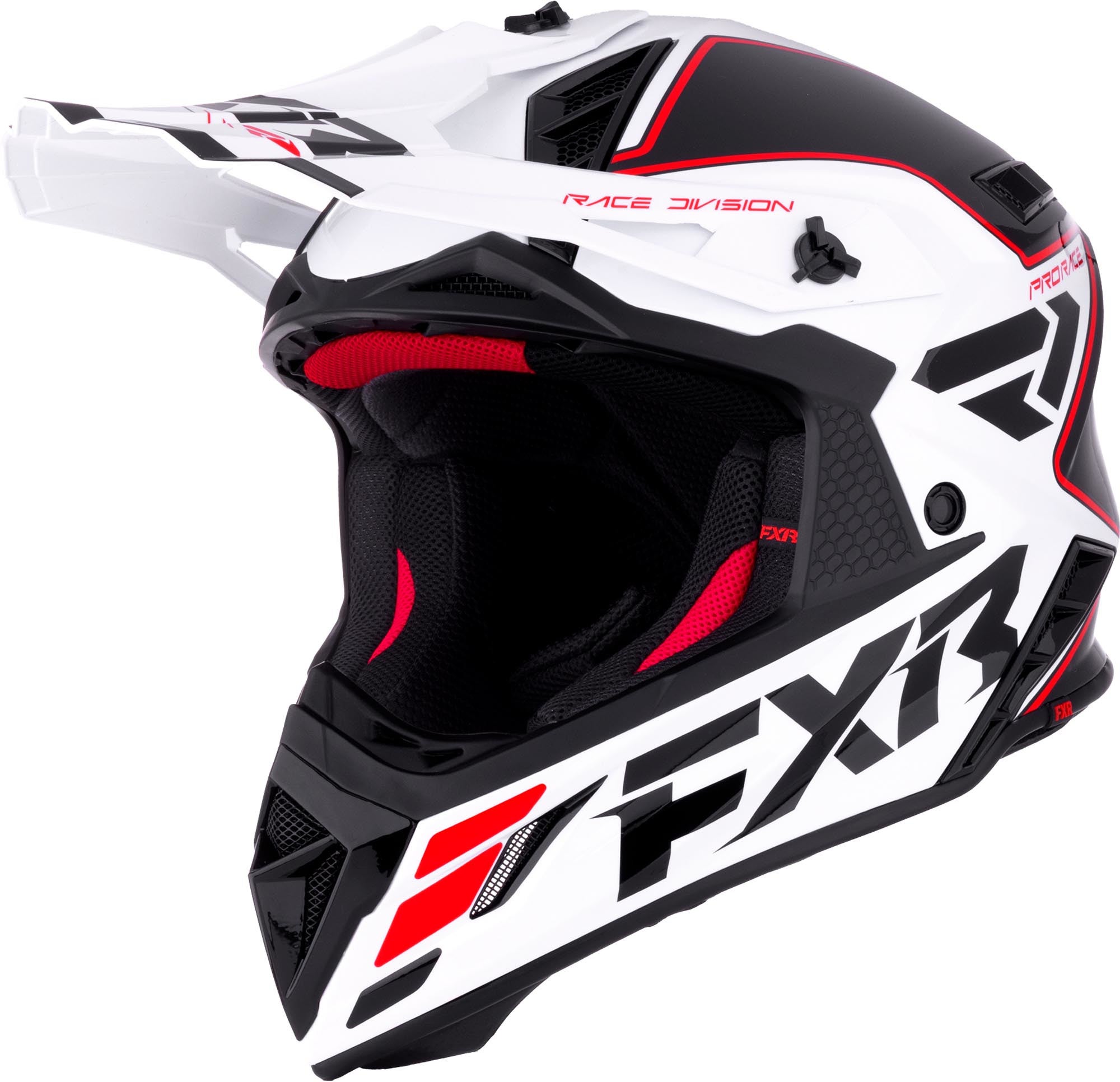 FXR Helium Logo Carbon Motocross Helm rot/weiß/schwarz M Abbildung 1