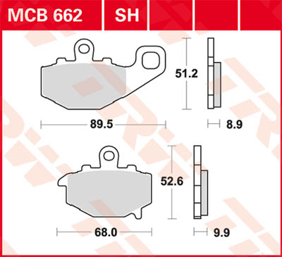 TRW Lucas Bremsbelag MCB662 Figur 1
