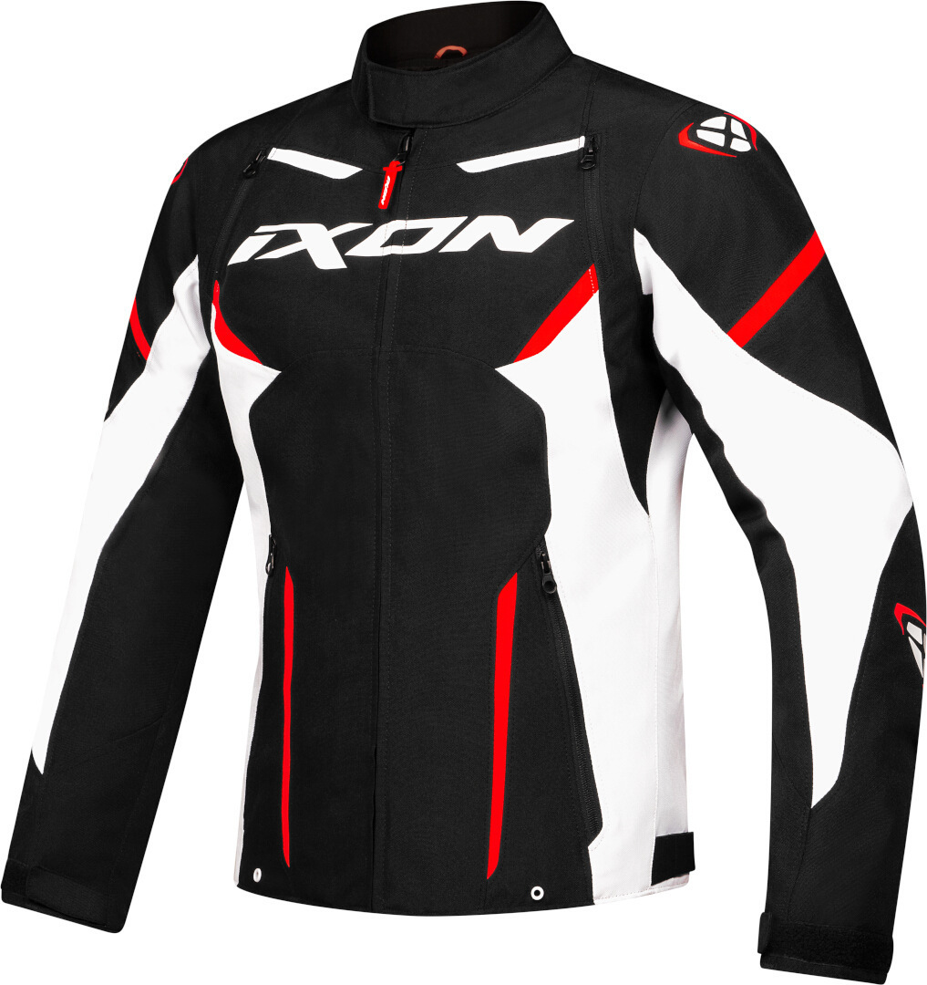 Ixon Striker Waterproof Motorcycle Textile Jacket black/white/red S Figure 1