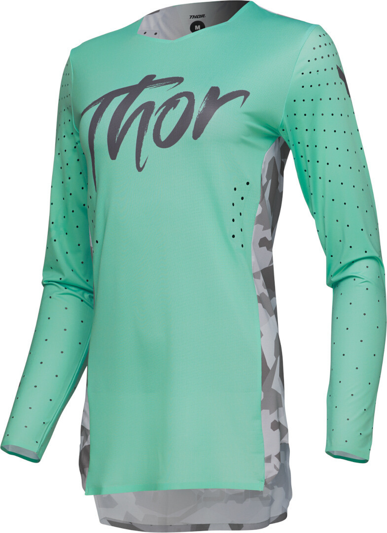 Thor Sportmode Shadow Tricou feminin de motocross verde/gri XS Figura 1