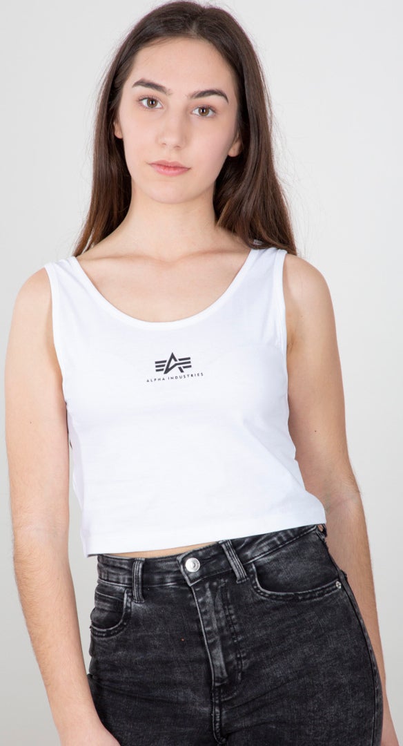 Alpha Industries Basic Crop SL Dames Tank Top Wit XL Figuur 1