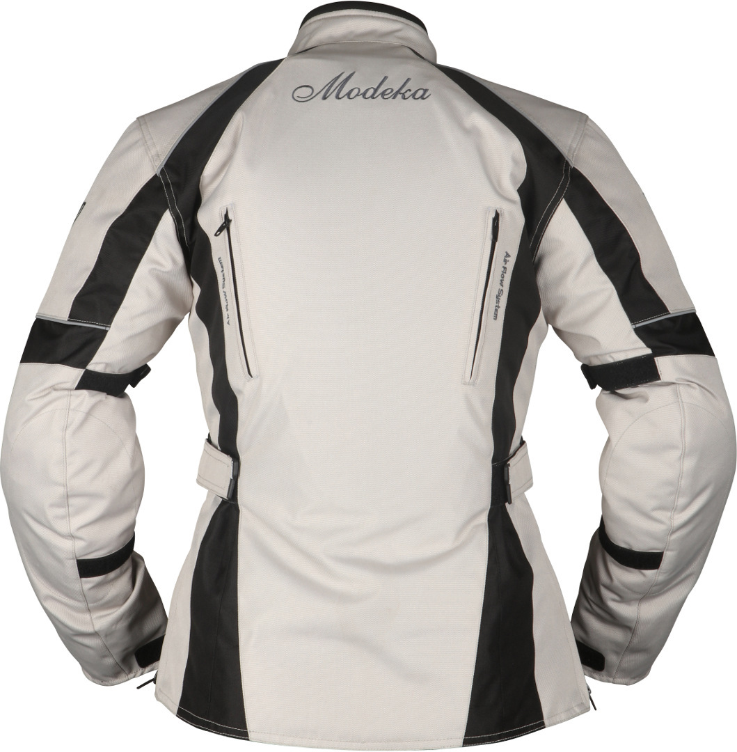 Modeka Janika Damen Motorrad Textiljacke hellgrau/schwarz 40 Abbildung 2